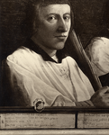 106432 Portret van Jan van Scorel, geboren 1495, kunstschilder en kanunnik van St. Marie te Utrecht, overleden 1562. Te ...